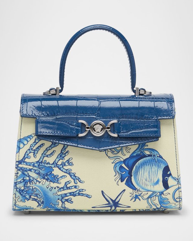 La Medusa Printed Leather Top-Handle Bag